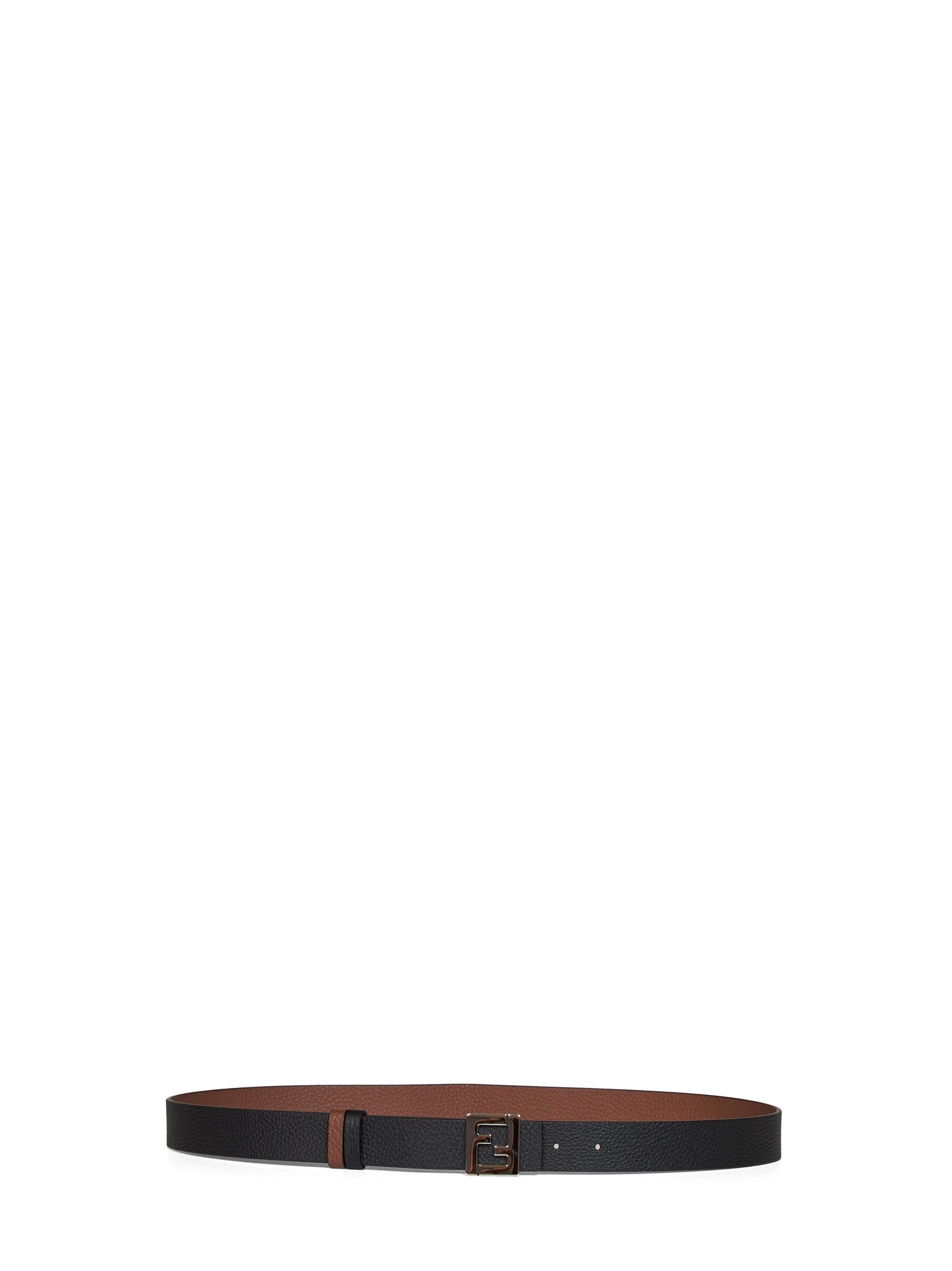 Black and dark brown leather 30 mm reversible FF belt