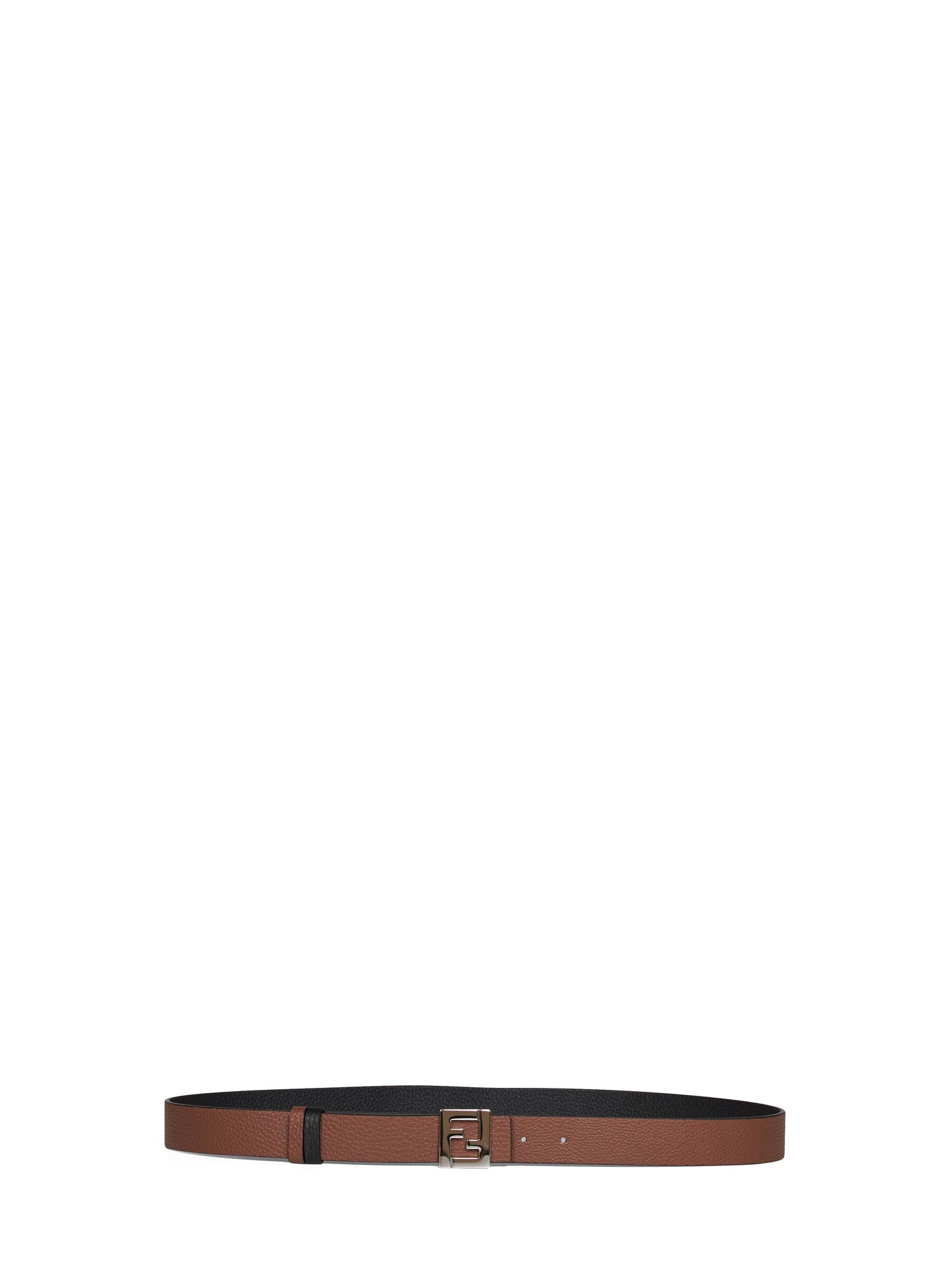 Black and dark brown leather 30 mm reversible FF belt