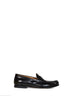 Black shiny calf leather Fendi Scrunch loafers