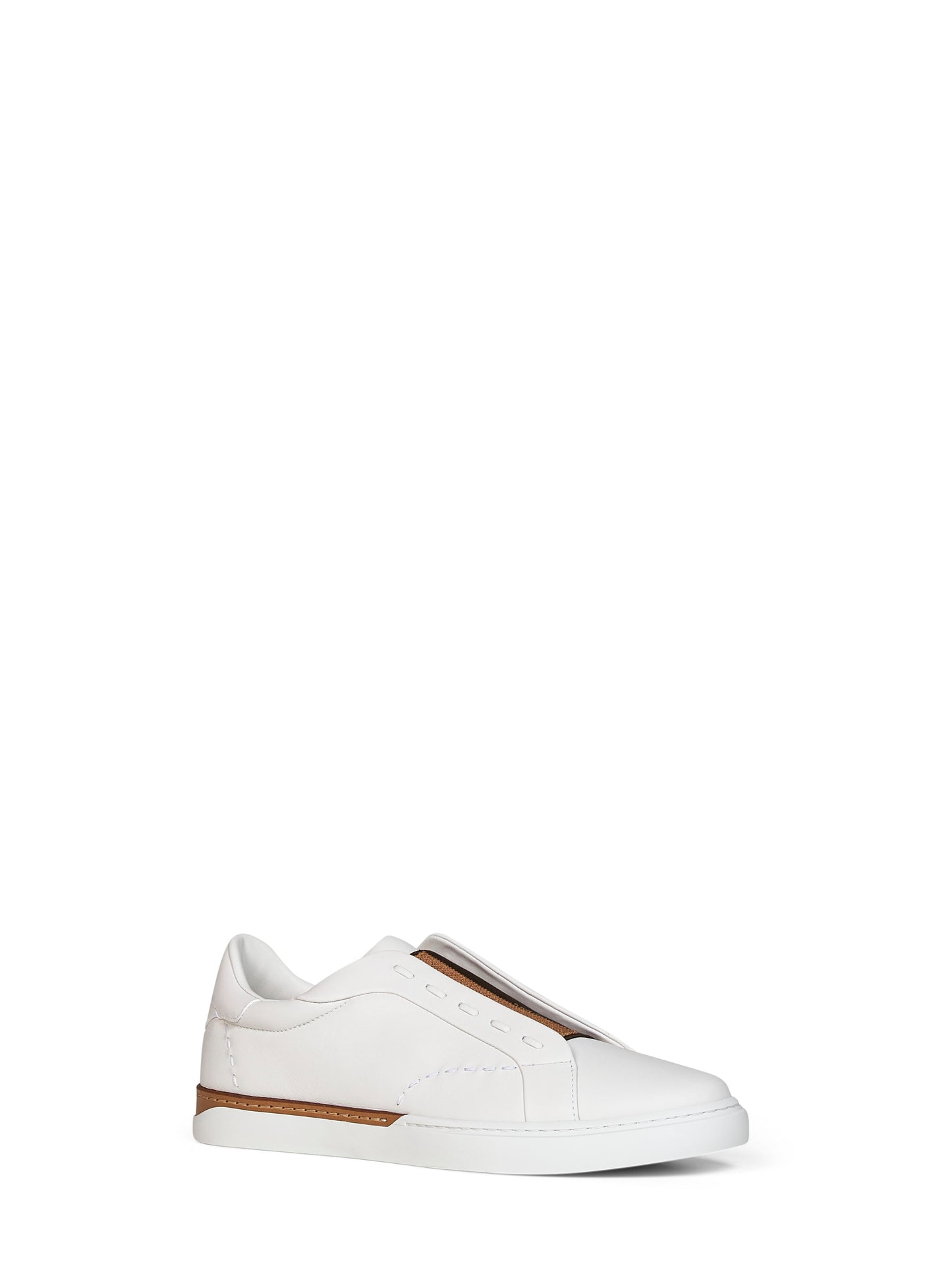 White smooth leather Fendi City low-top sneakers
