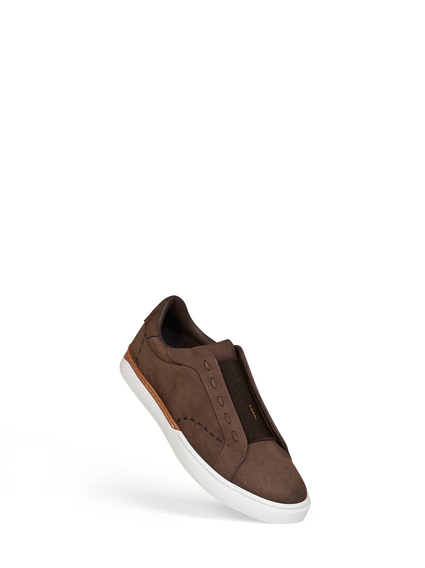 Brown nubuck Fendi City low-top sneakers