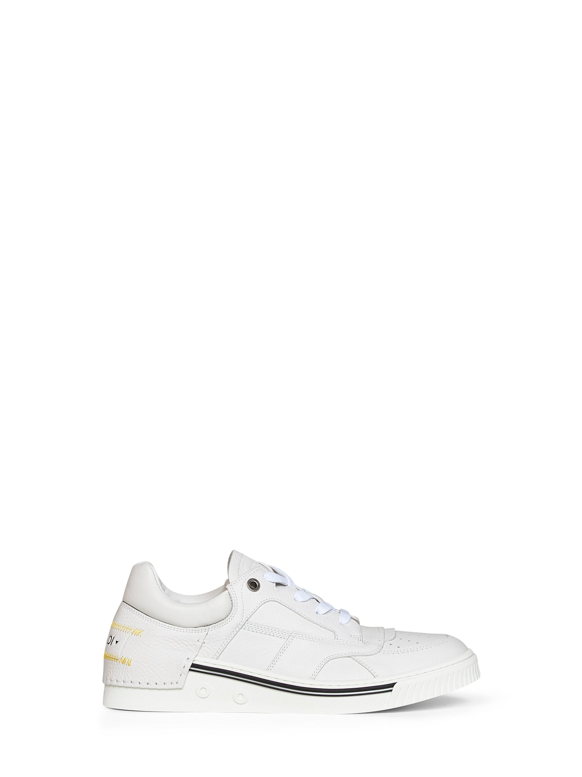 Sneakers low-top Fendi Fender in pelle bianca