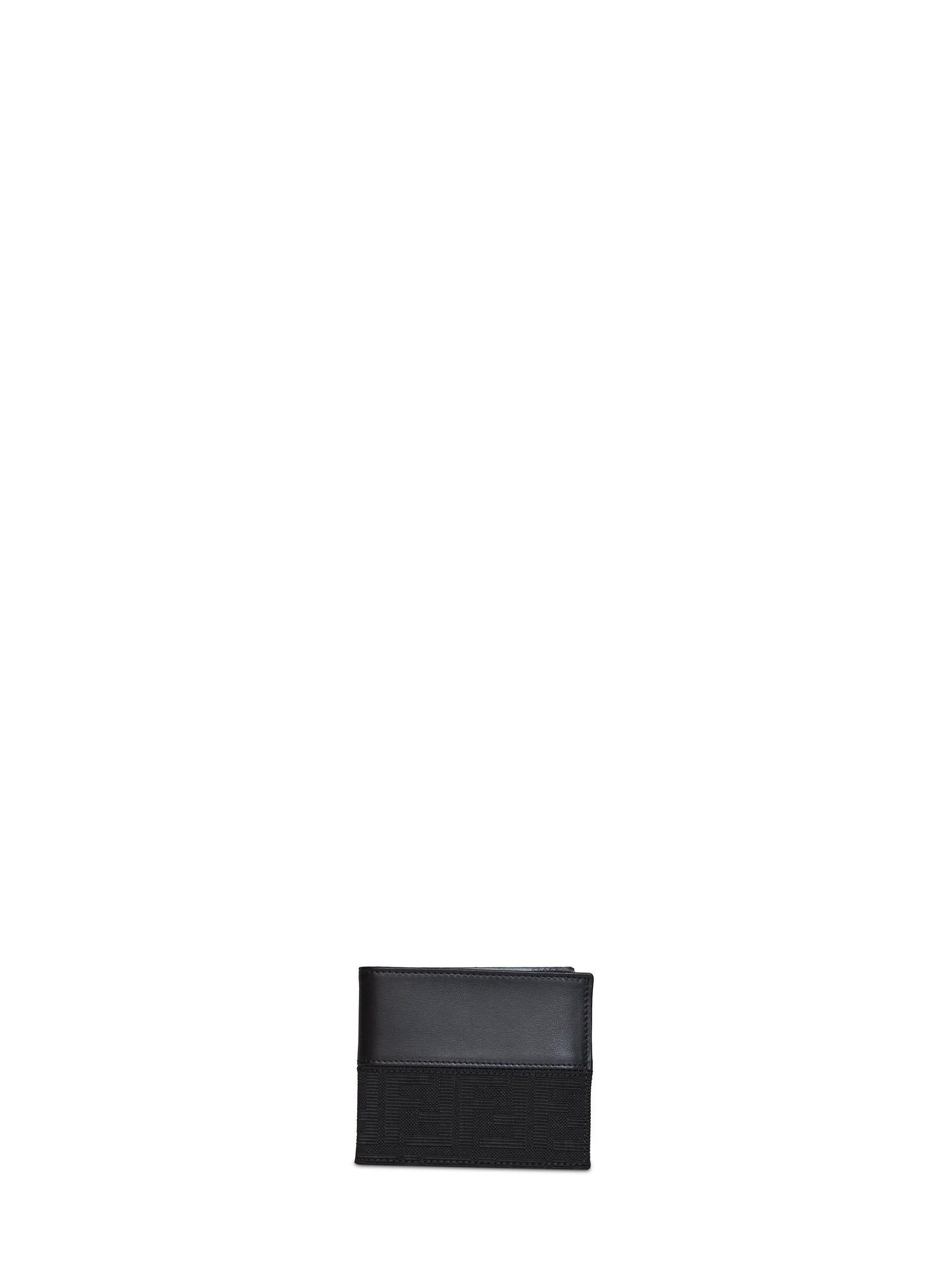 Black FF Jacquard bi-fold wallet