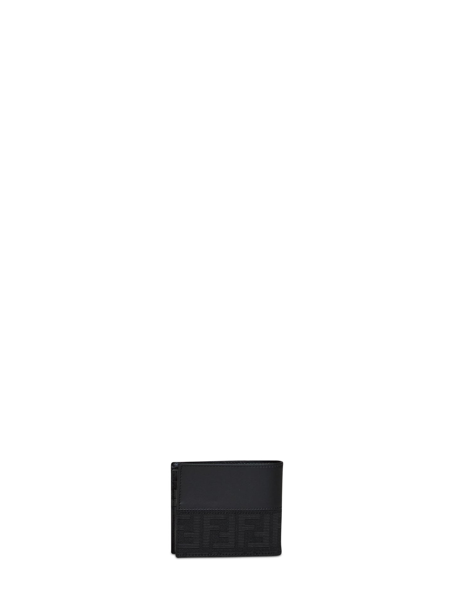 Black FF Jacquard bi-fold wallet