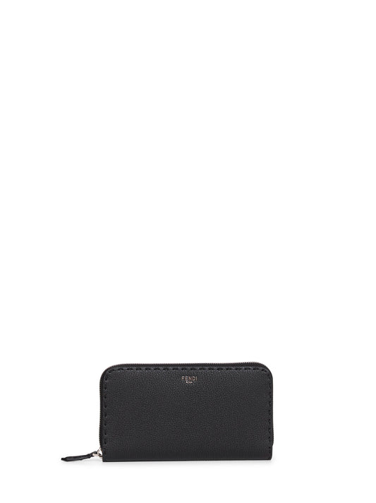 Portafogli con zip Selleria nero