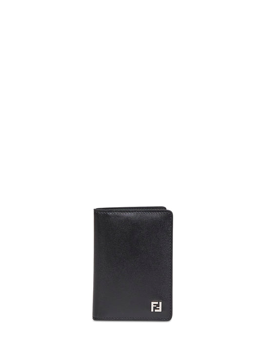 Black leather Squared FF card holder