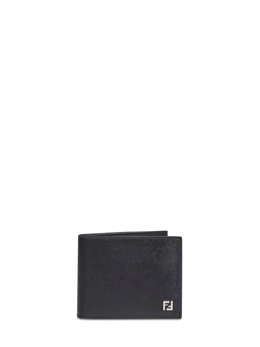 Portafoglio bi-fold Squared FF nero