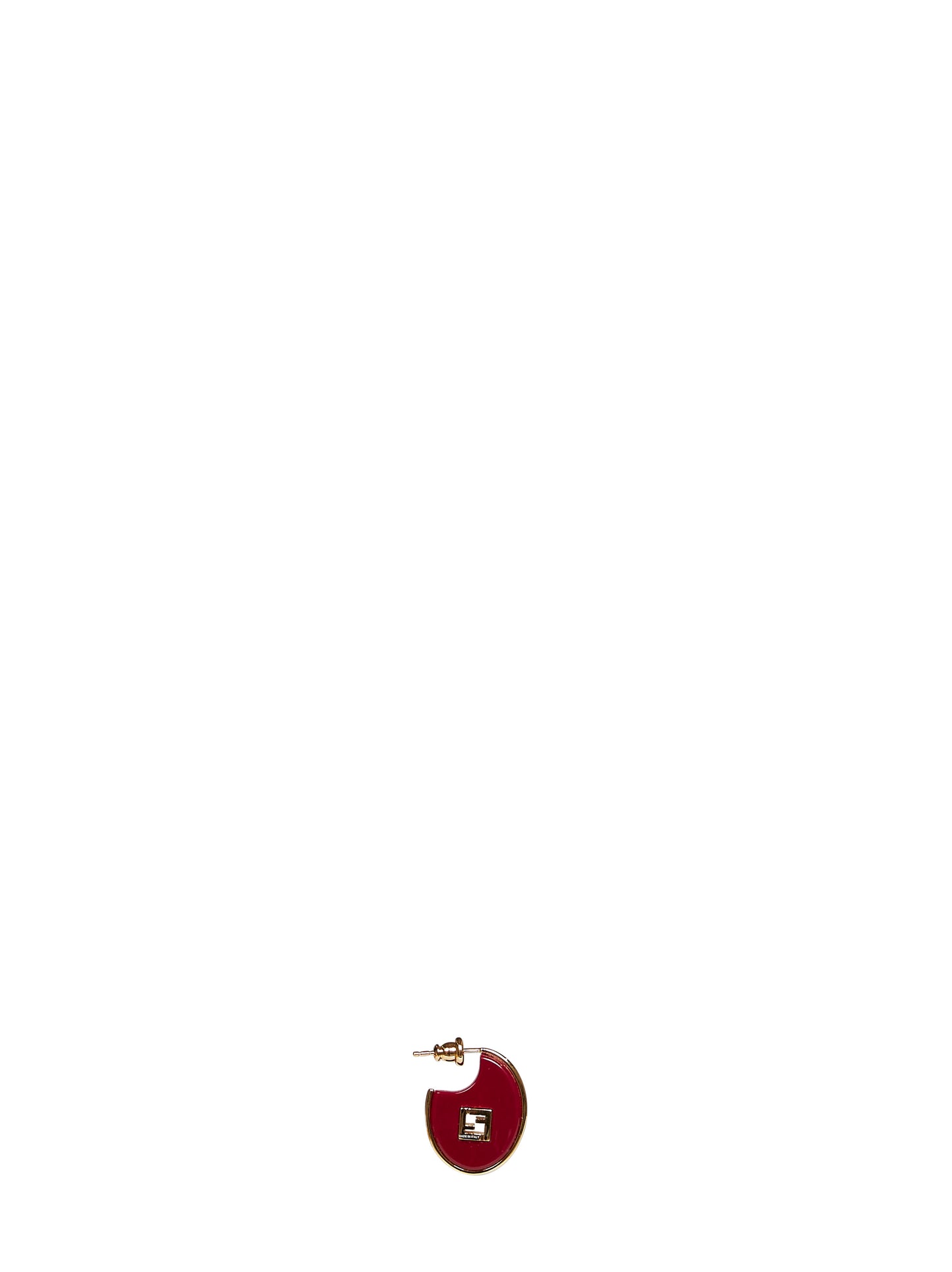 Orecchino ovali a cerchio Forever Fendi in resina bordeaux