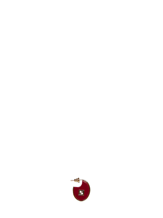 Burgundy resin Fendi Forever oval hoop earrings