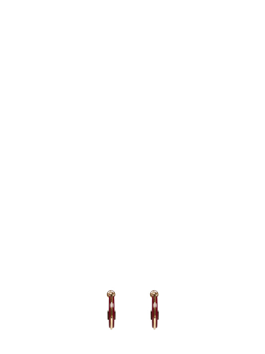 Burgundy resin Fendi Forever oval hoop earrings