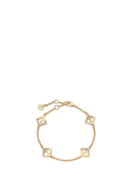 Gold metal Fendi Forever bracelet
