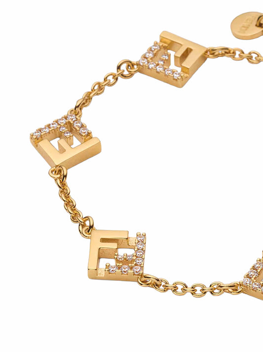Gold metal Fendi Forever bracelet