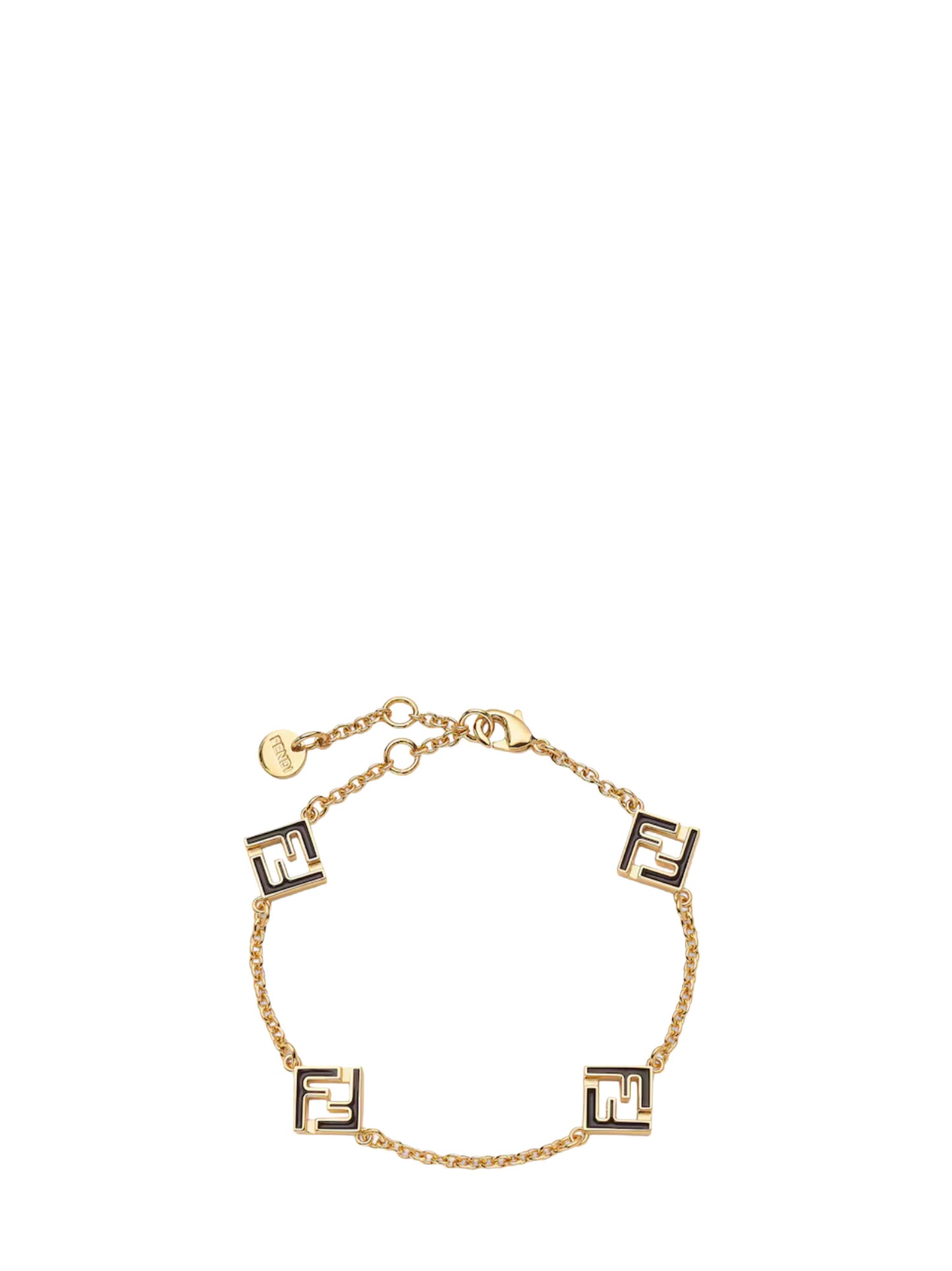 Bracciale Forever Fendi in metallo oro e smalto nero