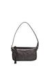 Borsa a spalla con logo in pelle nera<BR/>