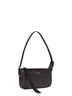 Borsa a spalla con logo in pelle nera<BR/>