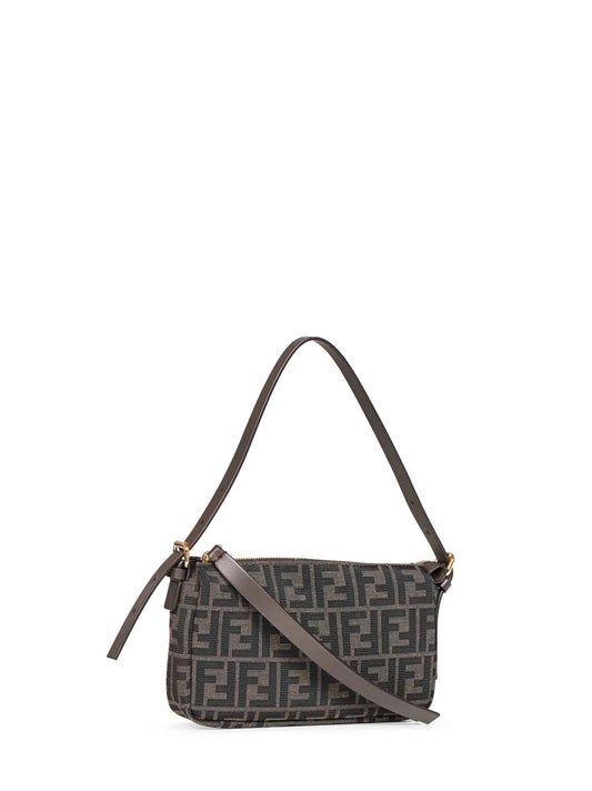 Brown Zip-Top Small shoulder bag