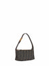 Borsa a mano con monogramma Vanity in marrone e nero<BR/>