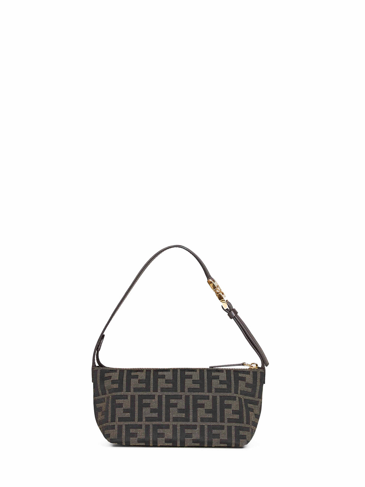 Borsa a mano con monogramma Vanity in marrone e nero<BR/>