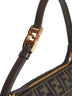 Borsa a mano con monogramma Vanity in marrone e nero<BR/>