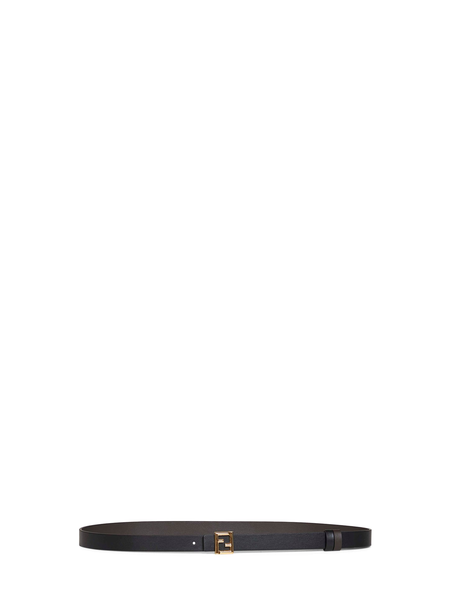 Cintura reversibile 20 mm FF in pelle nera ed ebano<BR/>