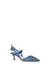 Light blue FF embroidered mesh Colibrì Lite slingbacks
