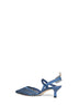 Light blue FF embroidered mesh Colibrì Lite slingbacks