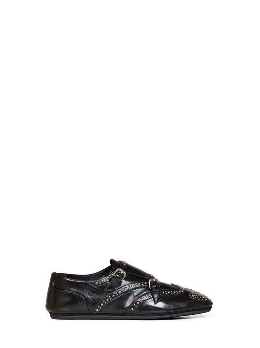 Mocassini double monk Fendi Stud neri