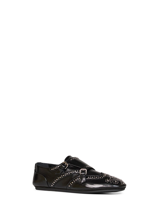 Mocassini double monk Fendi Stud neri