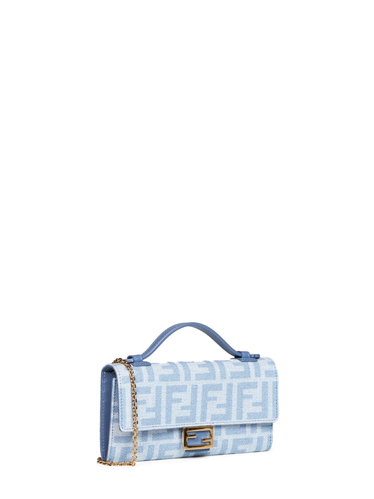Portafoglio Continental With Chain Baguette blu chiaro