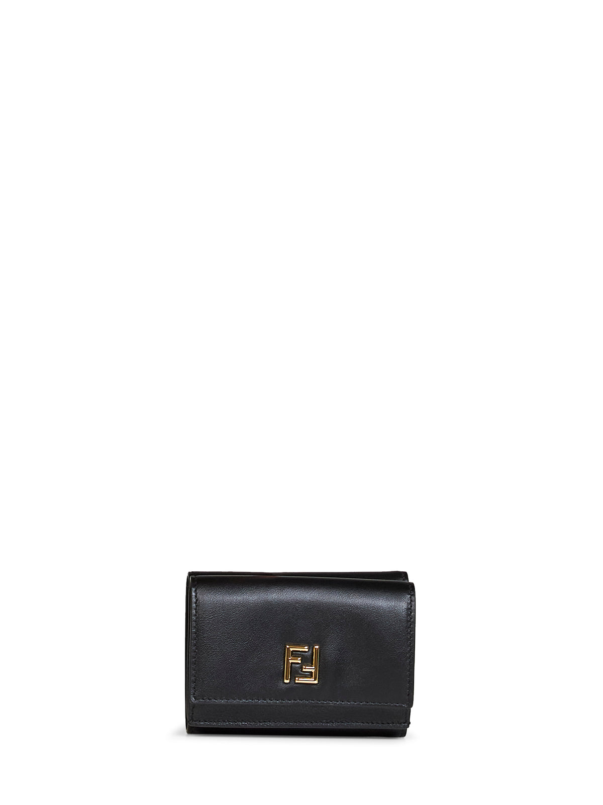 Portafoglio Mini Trifold FF in pelle granata nera