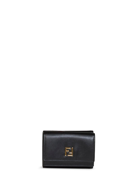 Portafoglio Mini Trifold FF in pelle granata nera