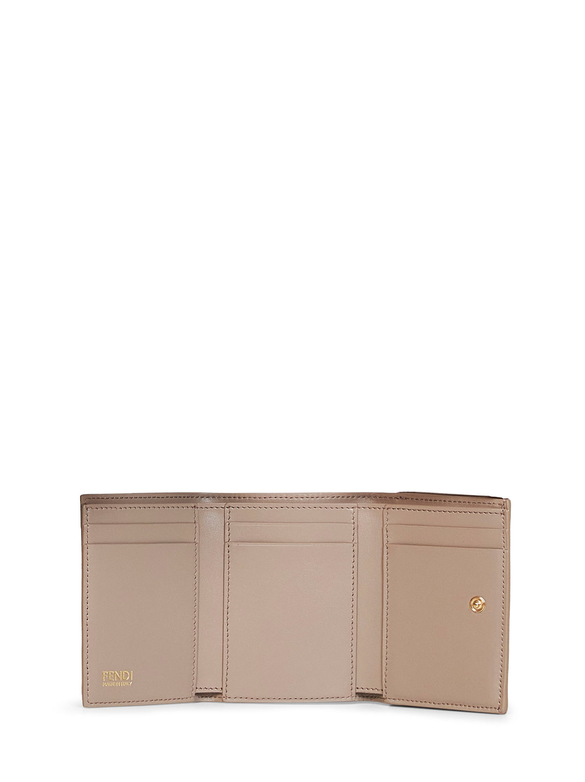 Portafoglio Mini Trifold FF in pelle granata tortora