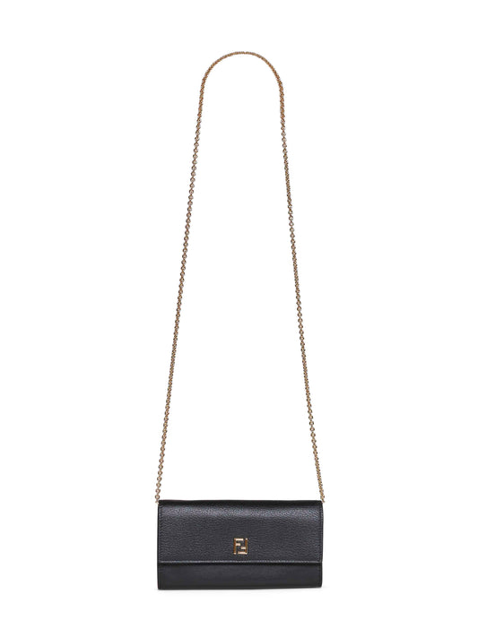 Black Continental With Chain FF wallet on chain