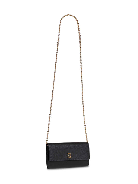 Black Continental With Chain FF wallet on chain