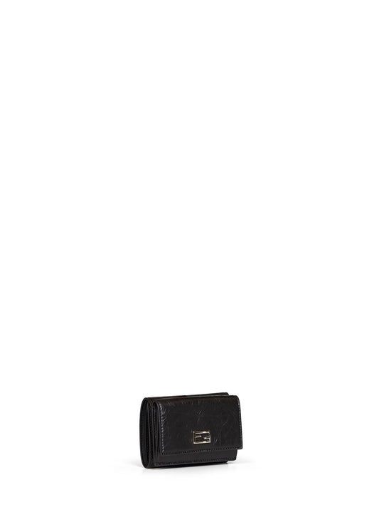 Black Mini Trifold Tube compact wallet