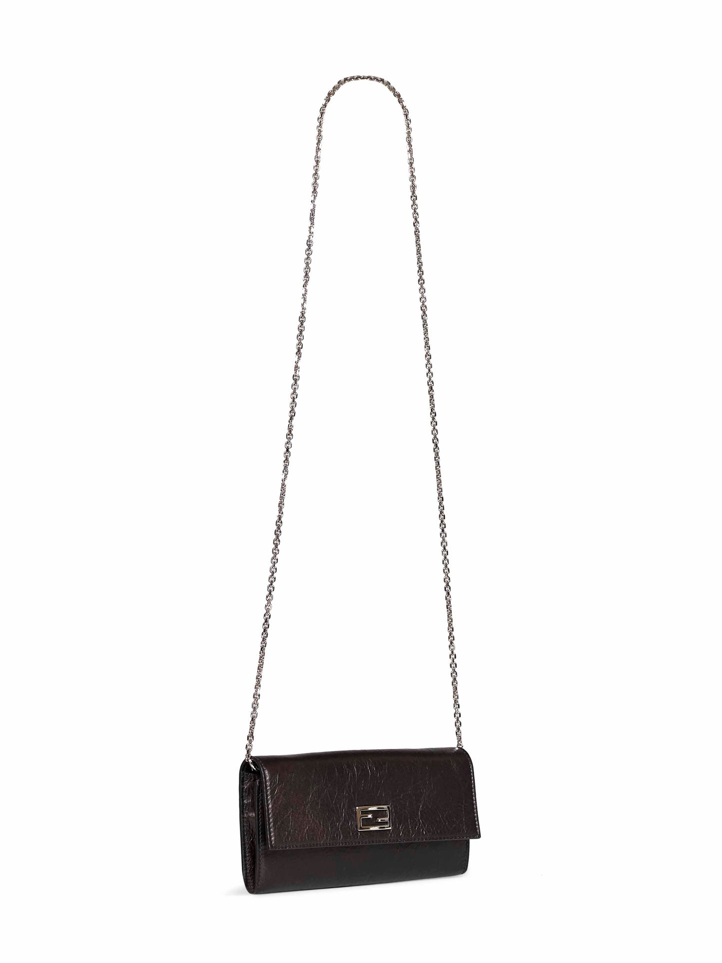 Black Continental With Chain Tube wallet on chain