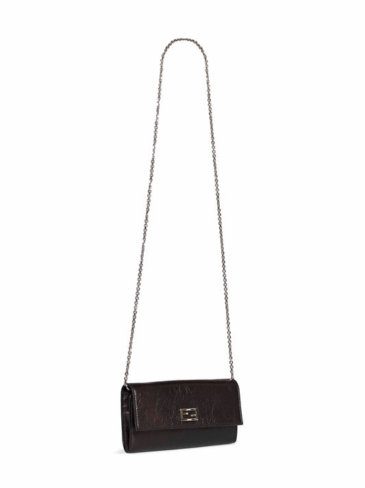Black Continental With Chain Tube wallet on chain