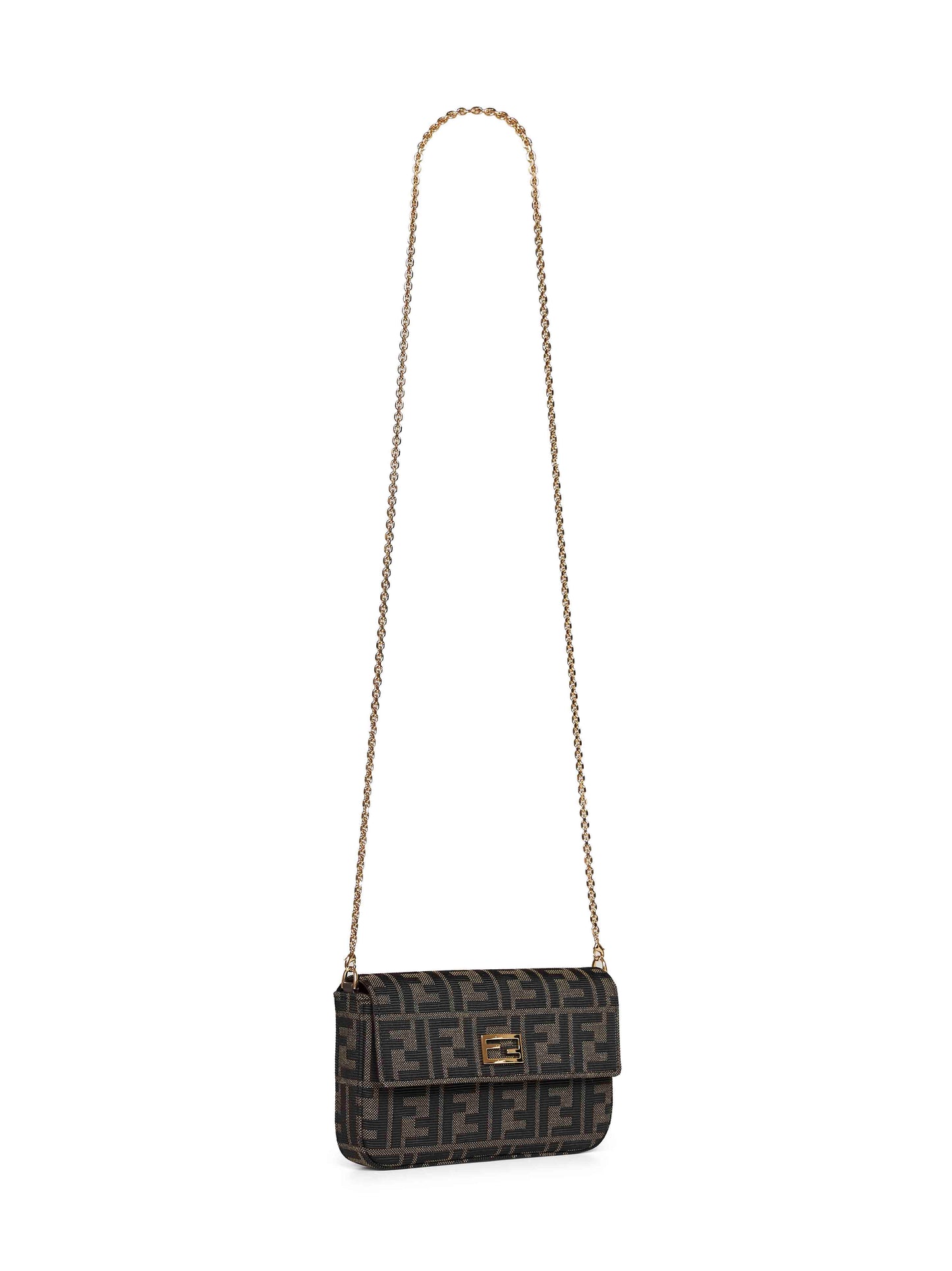 Portafoglio compatto con catena Wallet On Chain Tube tabacco marrone