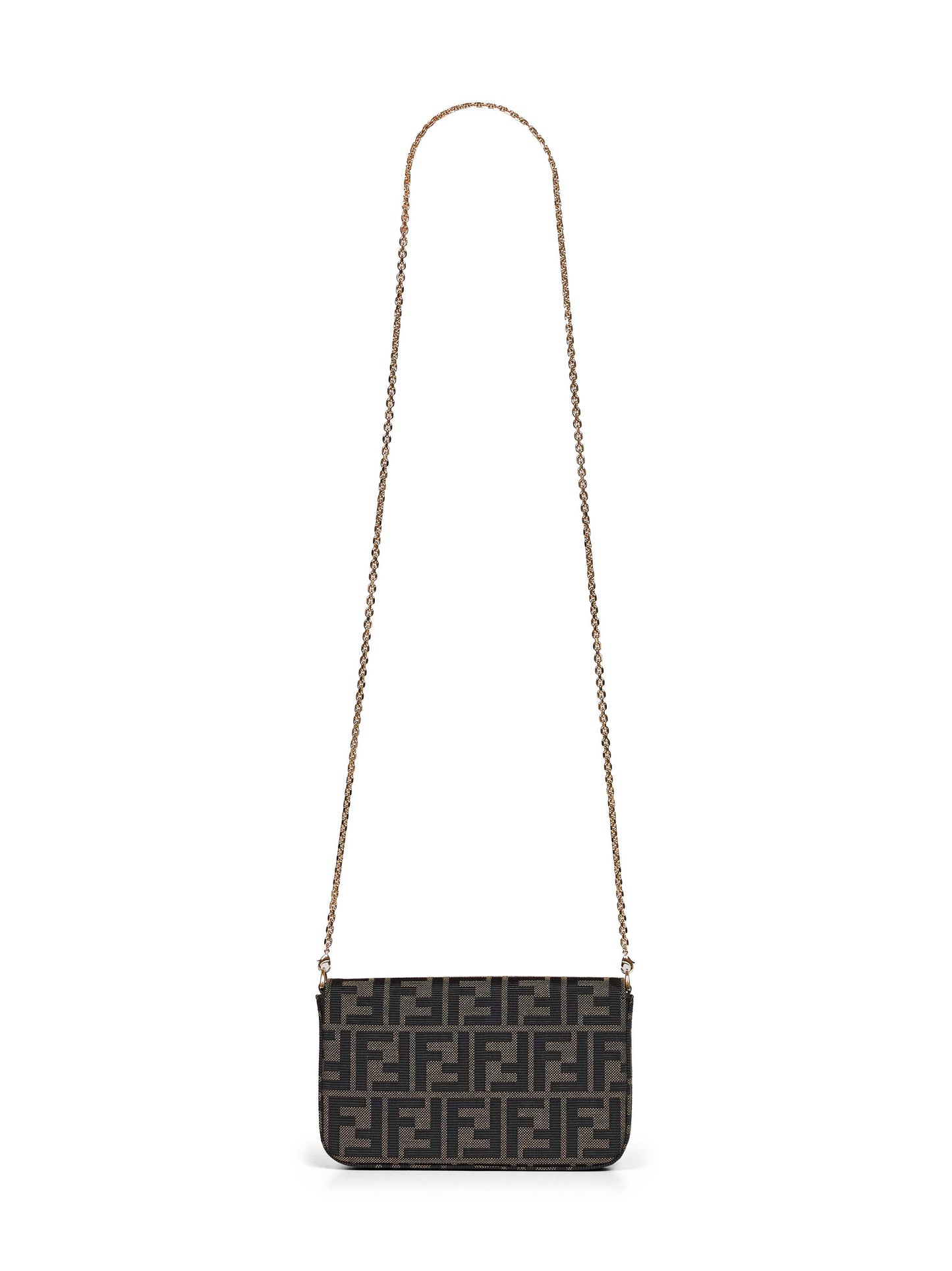 Portafoglio compatto con catena Wallet On Chain Tube tabacco marrone