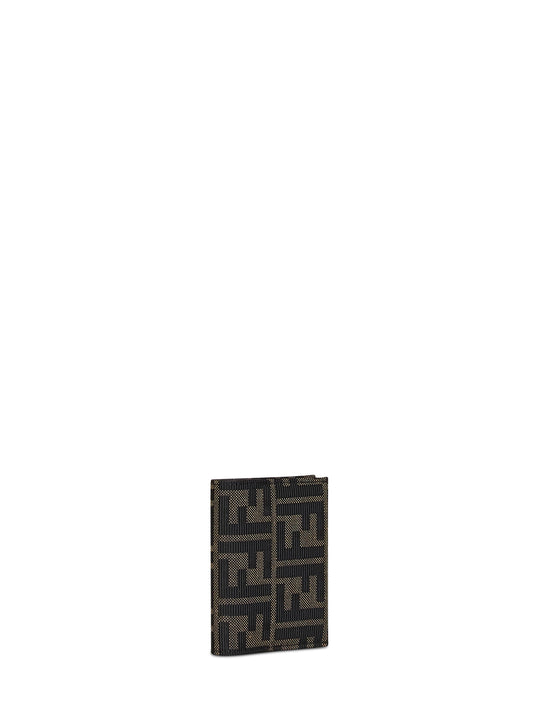Tobacco brown Card Case FF Jacquard card case