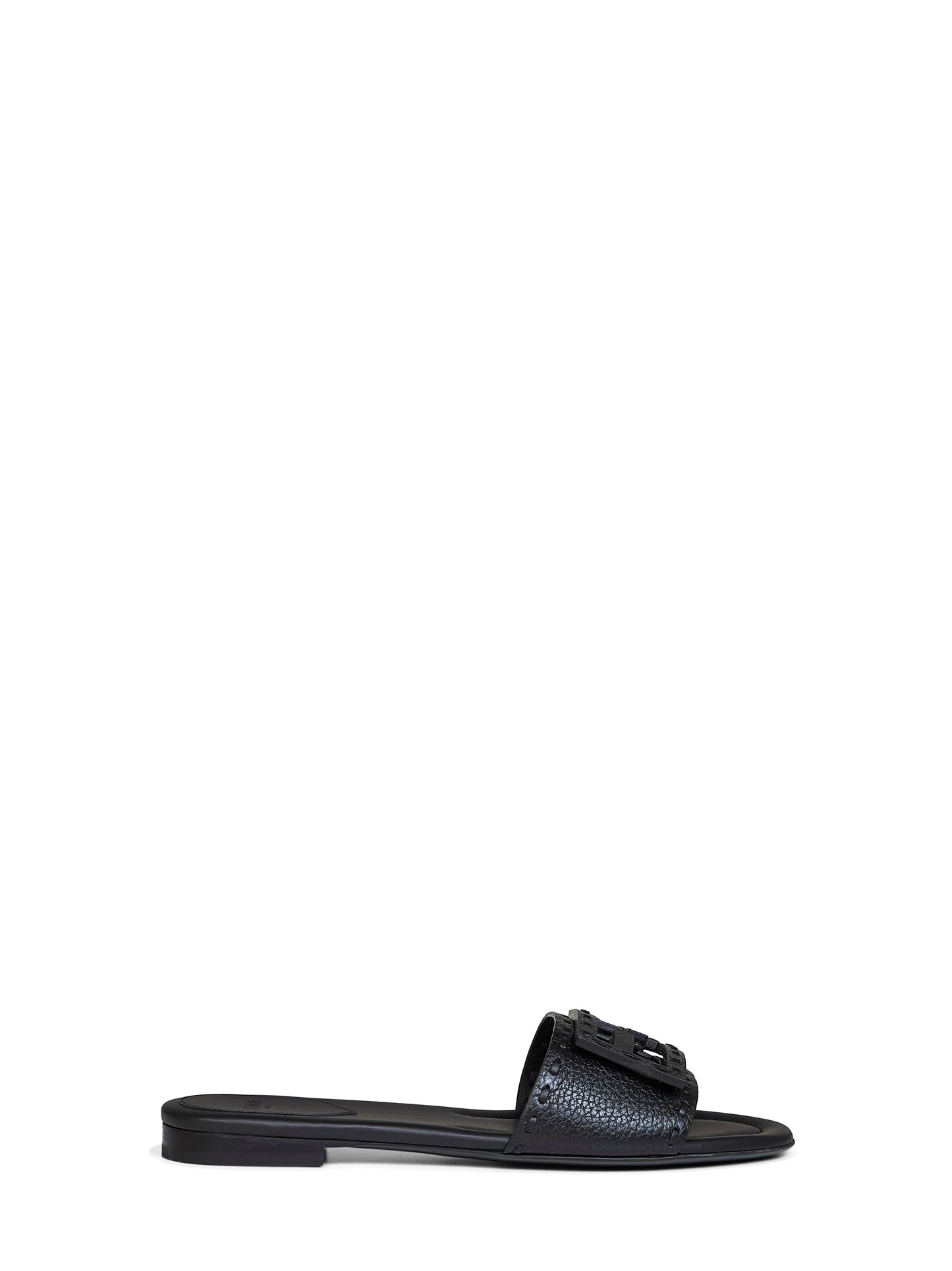 Black leather Baguette slides