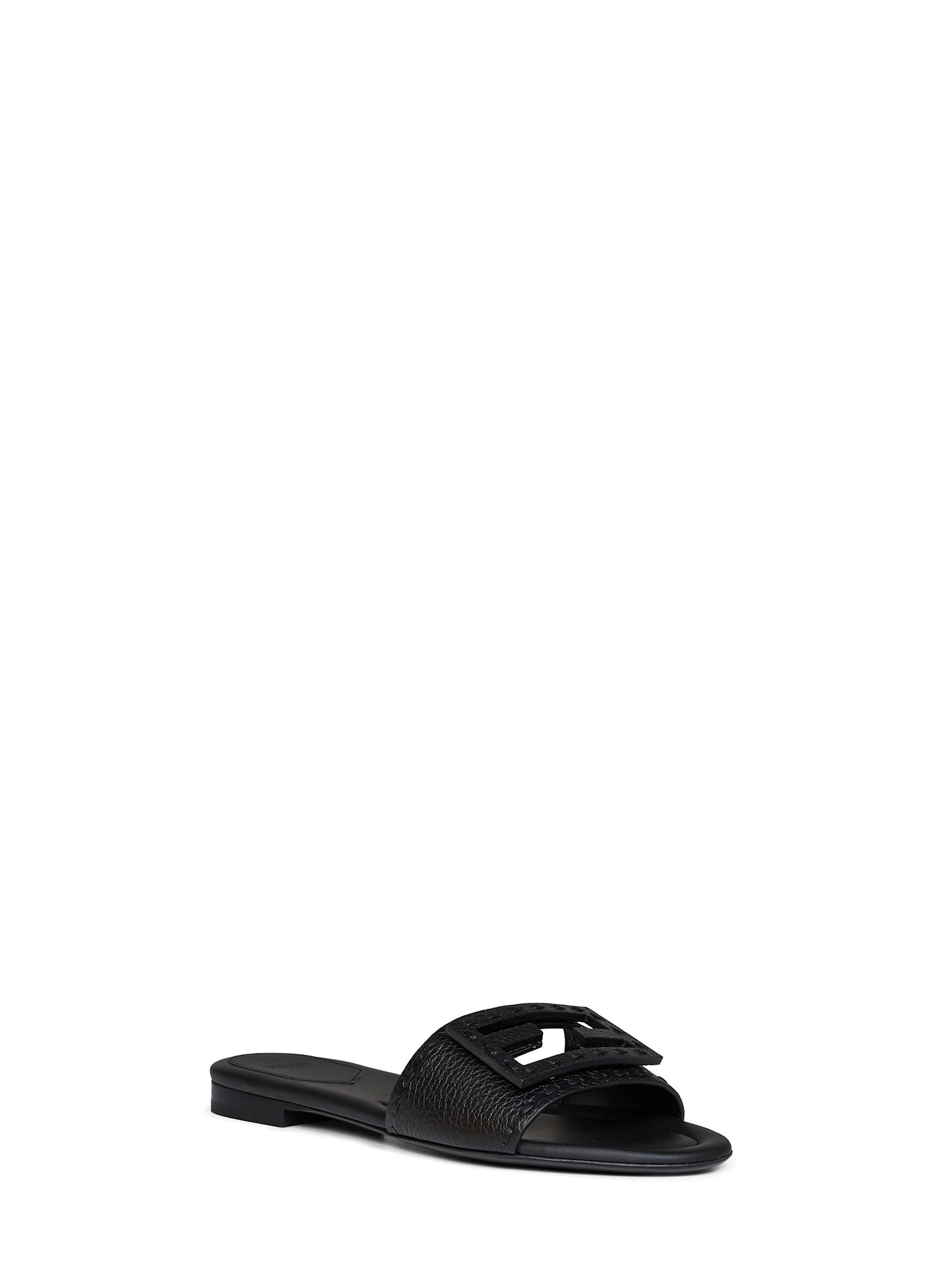 Black leather Baguette slides