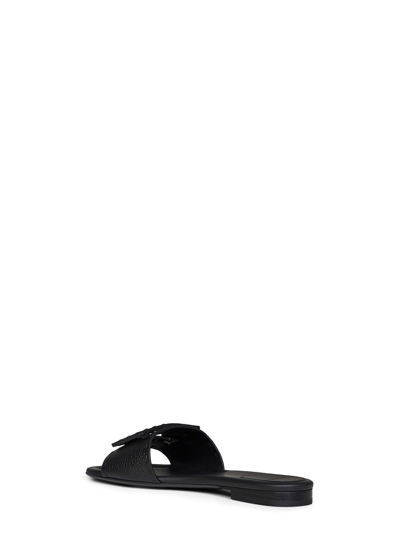 Black leather Baguette slides