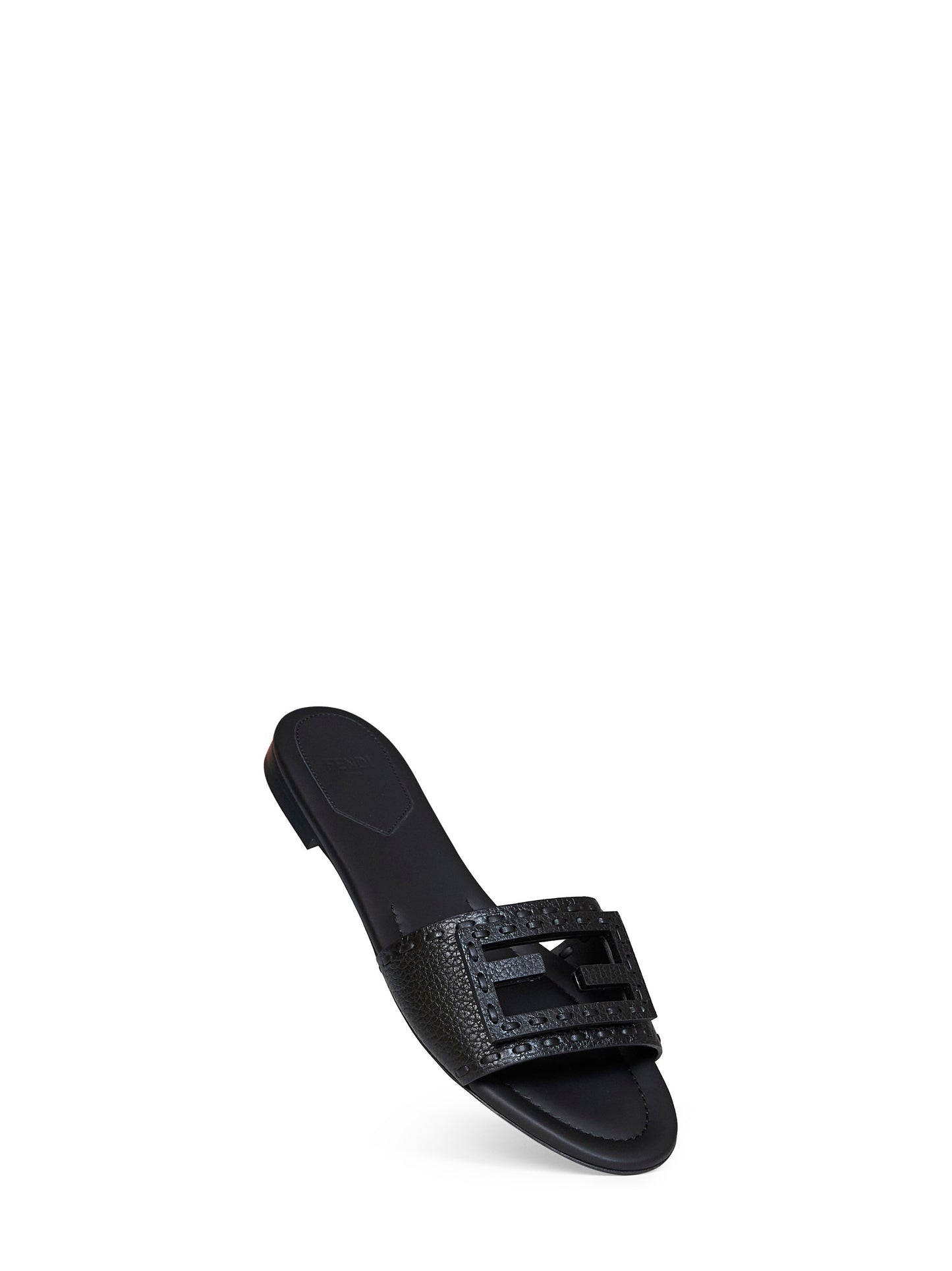 Black leather Baguette slides