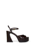 Brown hagfish leather Fendi Arco platform sandals