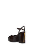 Brown hagfish leather Fendi Arco platform sandals