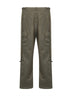 Pantaloni utility regular-fit in drill di cotone grigio verde