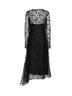 Black Cuneo lace asymmetric midi dress