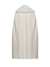 Ivory double-sided wool-blend cape with fox fur collar