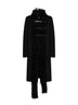 Cappotto in misto lana double e montone nero